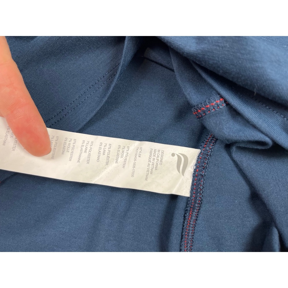 Fabletics Wool Base Layer Half-Zip Top Blue Red Stitching Small TK2150435-1835 - Picture 4 of 6